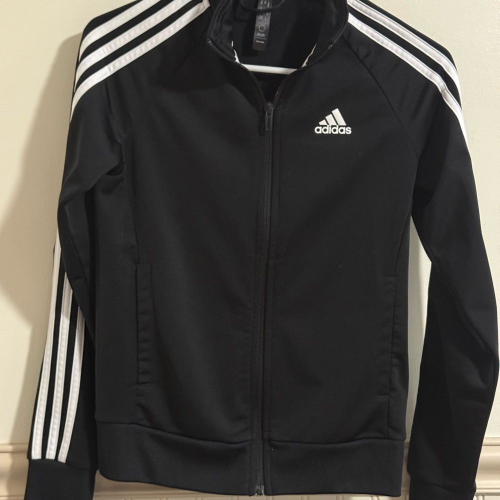 Adidas Black Jacket with White Accents